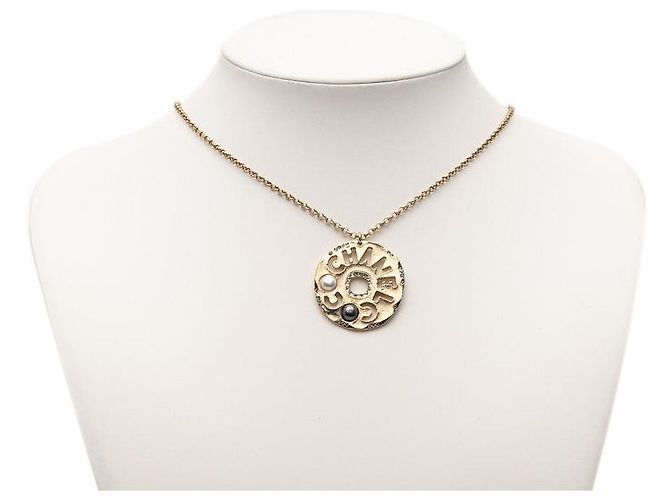 Timeless Collar de Péndulo de Cadena Chanel Dorado Metálico - vista 5