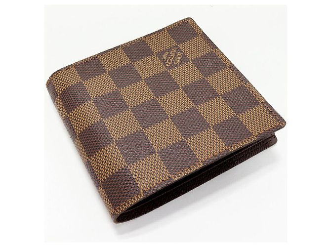 Portafoglio Marco Damier Louis Vuitton Marrone - vista 2