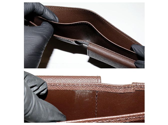 Portafoglio Marco Damier Louis Vuitton Marrone - vista 4