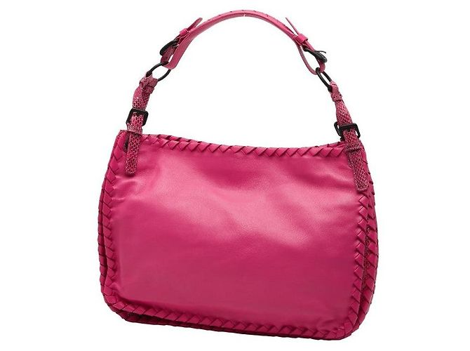 Bottega Veneta Intrecciato Python-Leder Schultertasche Pink - Ansicht 2
