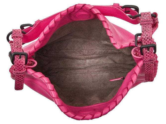 Bottega Veneta Intrecciato Python-Leder Schultertasche Pink - Ansicht 8