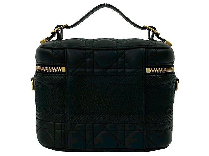 Borsa 2 in 1 in pelle di vitello Cannage Christian Dior Nero - vista 4