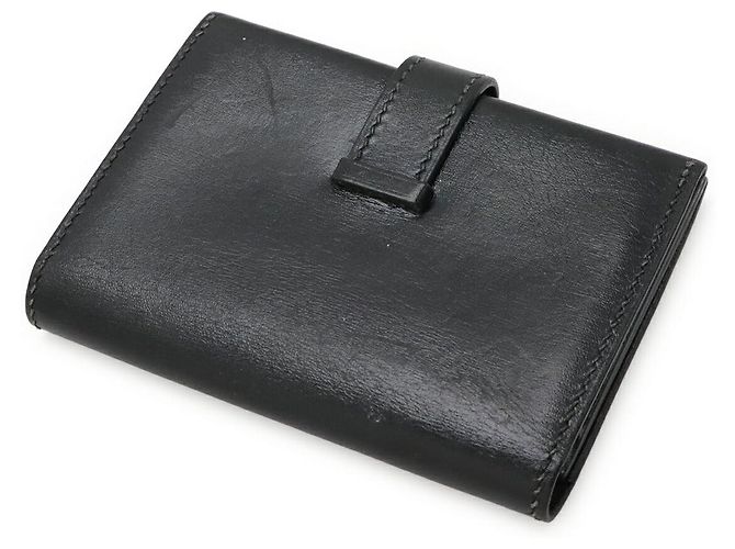 Porte-cartes en Box Calf Béarn d'Hermès Noir - vue 2