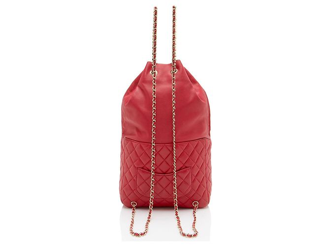 Gabrielle Mochila grande de couro de cordeiro matelassado Chanel em Seul Rosa - vista 3