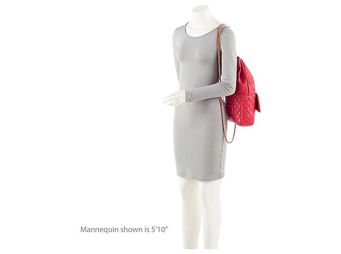 Gabrielle Mochila grande de couro de cordeiro matelassado Chanel em Seul Rosa - vista 5