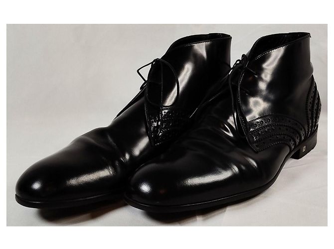 Louis Vuitton Derby Scarpe Alte Pelle Lucida Nera Nero - vista 4
