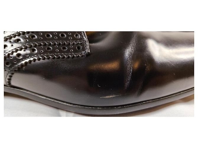Louis Vuitton Derby Scarpe Alte Pelle Lucida Nera Nero - vista 5
