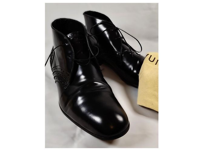 Louis Vuitton Derby Scarpe Alte Pelle Lucida Nera Nero - vista 7