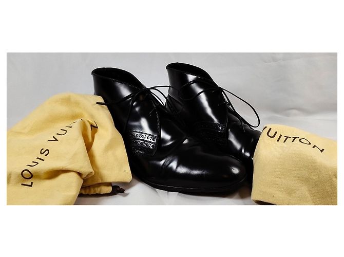 Louis Vuitton Derby Scarpe Alte Pelle Lucida Nera Nero - vista 8