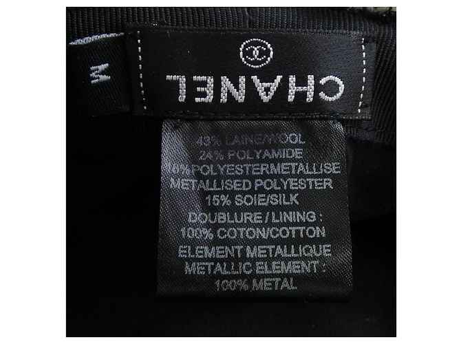 Timeless Cappello in misto lana Chanel Nero Argento Bianco - vista 3