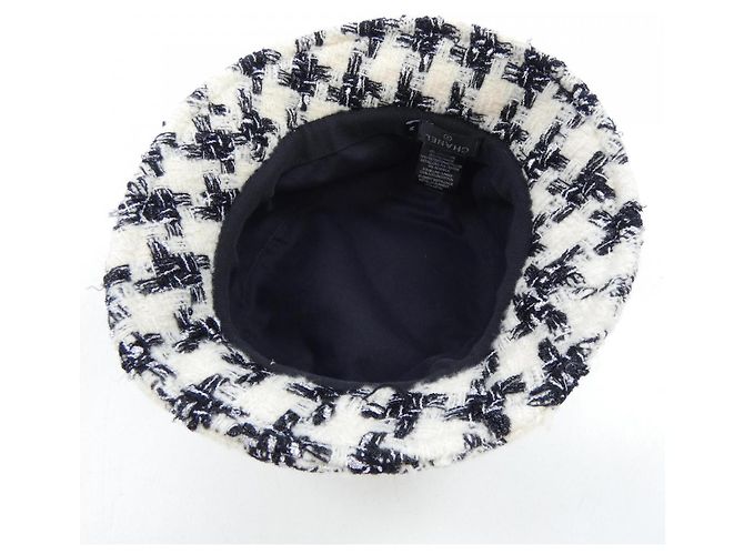 Timeless Cappello in misto lana Chanel Nero Argento Bianco - vista 5