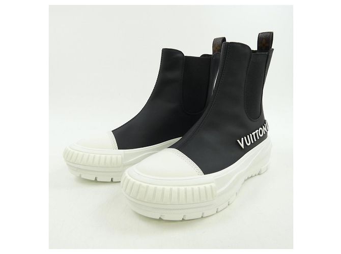 Louis Vuitton LV Squad Stiefel Schwarz Weiß - Ansicht 3