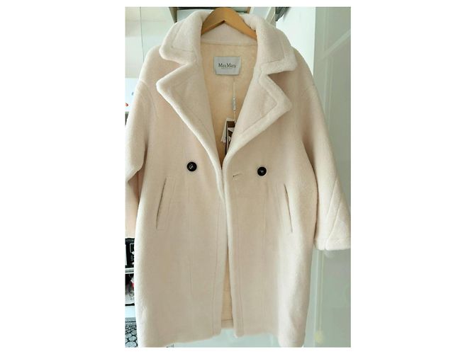 Abrigo Max Mara Teddy Bear de lana crema Crudo - vista 2
