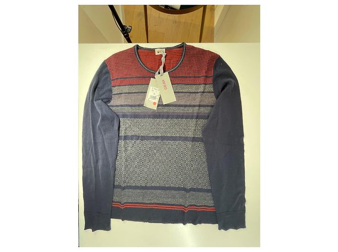Pull Kenzo listrado e estampado Vermelho Cinza - vista 2