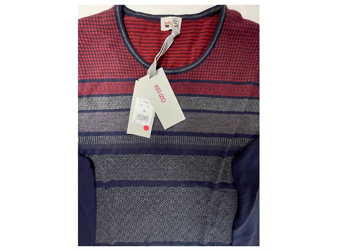 Pull Kenzo listrado e estampado Vermelho Cinza - vista 4