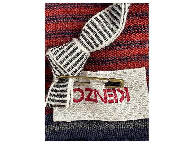 Pull Kenzo listrado e estampado Vermelho Cinza - vista 5