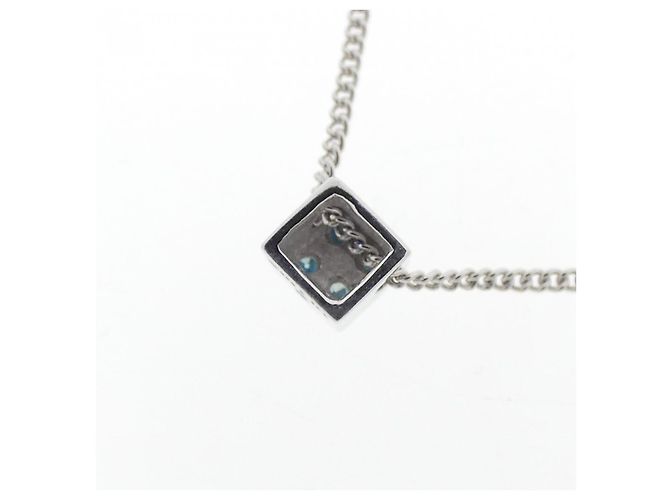 Autre Marque Au585 White Gold Diamond Necklace Silvery - view 4