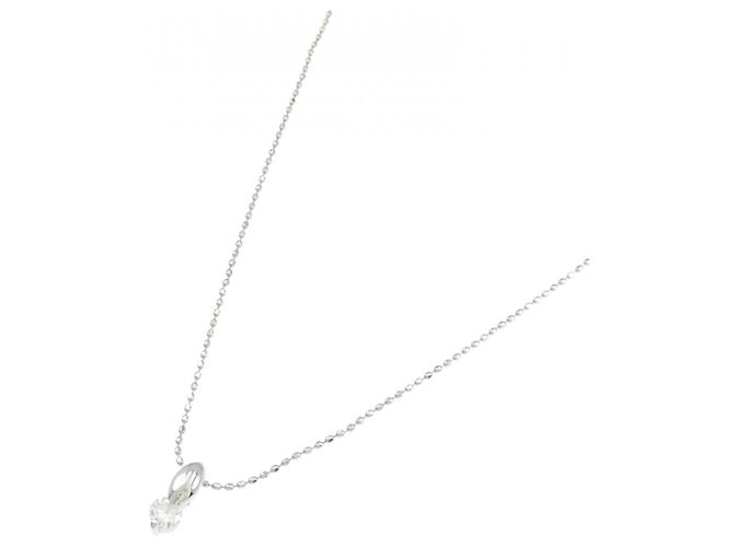 Autre Marque Platin-Diamant-Halskette Silber - Ansicht 2