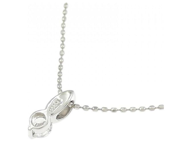 Autre Marque Platin-Diamant-Halskette Silber - Ansicht 4