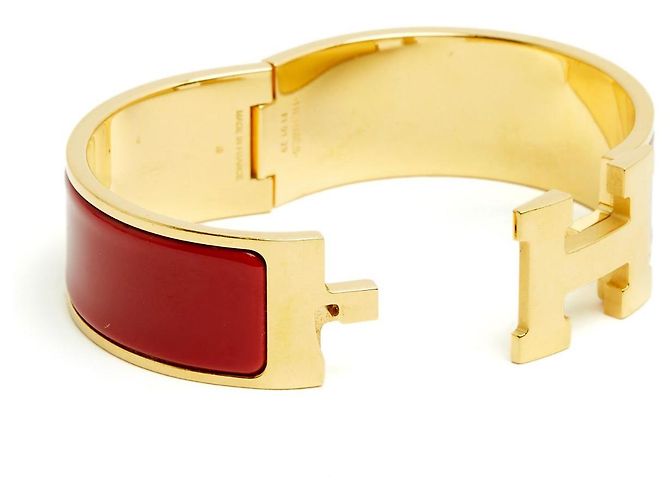 Clic H Bracciale Dore Rosso Clic Clac H di Hermès
Bracciale in Metallo Dorato e Smalto Rosso Hermes D'oro - vista 4