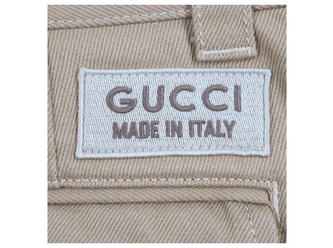 Calça de denim em algodão orgânico com logo GG em relevo da Gucci - vista 6