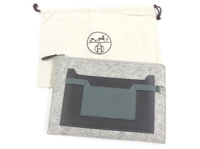 Borsa in feltro TOO DOO 29 di Hermès Marrone Grigio - vista 2