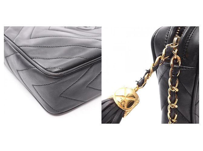 Timeless Borsa a Spalla in Pelle di Agnello Chanel Coco Mark Nero - vista 19