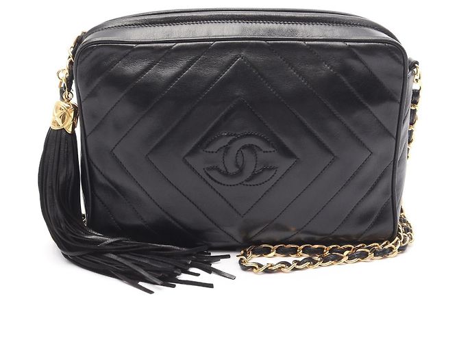 Timeless Borsa a Spalla in Pelle di Agnello Chanel Coco Mark Nero - vista 2