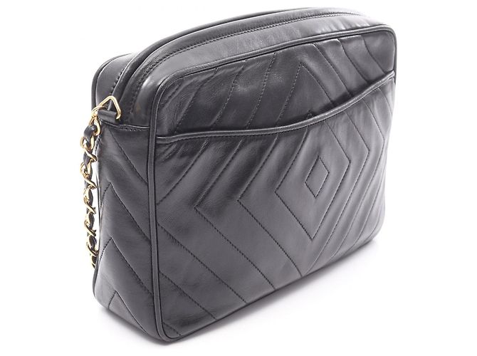 Timeless Borsa a Spalla in Pelle di Agnello Chanel Coco Mark Nero - vista 3