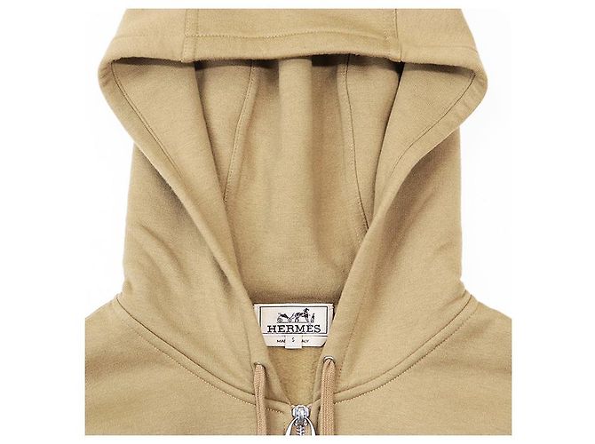 Trim Hoodie aus Cashmere-Mischung mit Lederbesatz von Hermès Braun Kamel - Ansicht 2