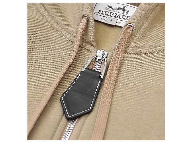 Trim Hoodie aus Cashmere-Mischung mit Lederbesatz von Hermès Braun Kamel - Ansicht 3