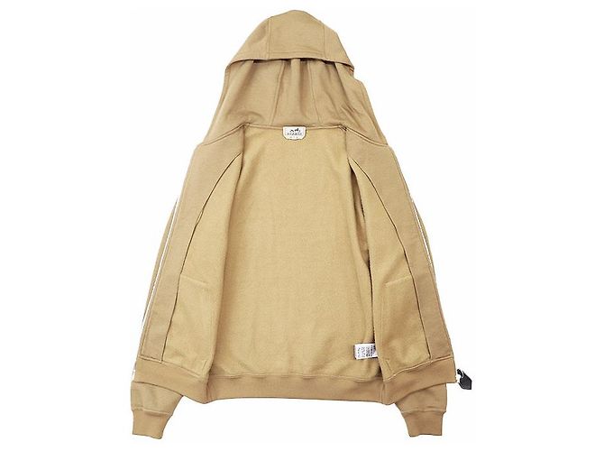 Trim Hoodie aus Cashmere-Mischung mit Lederbesatz von Hermès Braun Kamel - Ansicht 6