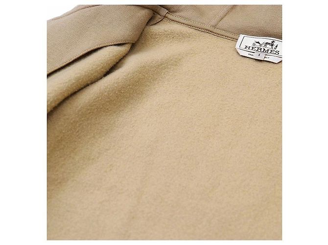 Trim Hoodie aus Cashmere-Mischung mit Lederbesatz von Hermès Braun Kamel - Ansicht 7