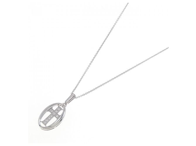 Autre Marque Collana con croce di diamante in oro bianco Au750 Argento - vista 2