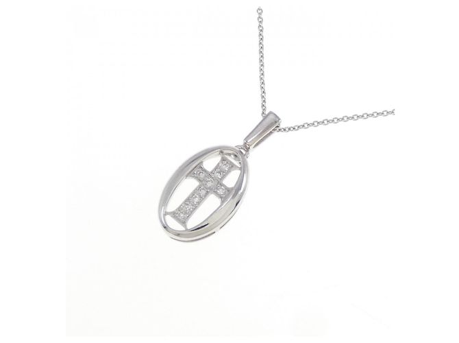 Autre Marque Collana con croce di diamante in oro bianco Au750 Argento - vista 3