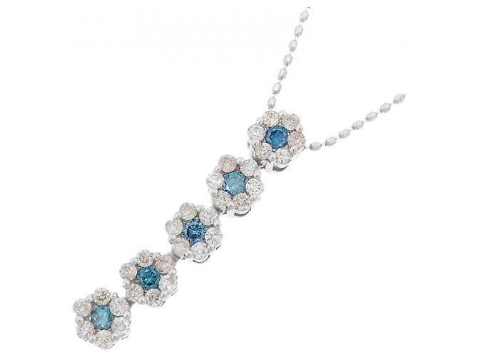 Autre Marque Collana in diamante in oro bianco Au750 Blu - vista 3