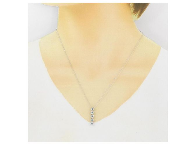 Autre Marque Collana in diamante in oro bianco Au750 Blu - vista 6
