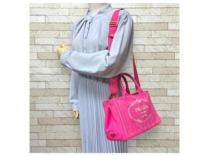 Borsa Prada Canapa Tote SS Rosa - vista 2