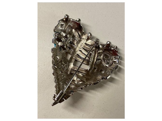 Christian Lacroix Spilla a forma di cuore intrecciata in argento con turchese - vista 4