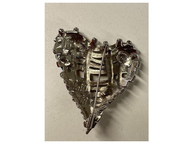 Christian Lacroix Spilla a forma di cuore intrecciata in argento con turchese - vista 8