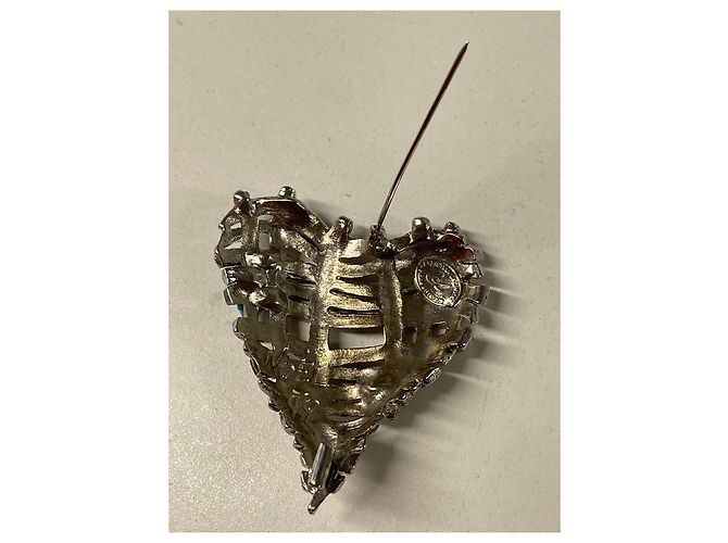 Christian Lacroix Spilla a forma di cuore intrecciata in argento con turchese - vista 9