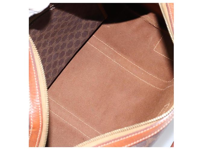 Céline Borsa Boston Macadam Vintage Celine in tela Marrone - vista 5