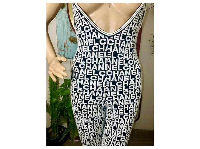 Cambon Chanel JACQUARD-LOGO-OVERALL Schwarz Weiß - Ansicht 12
