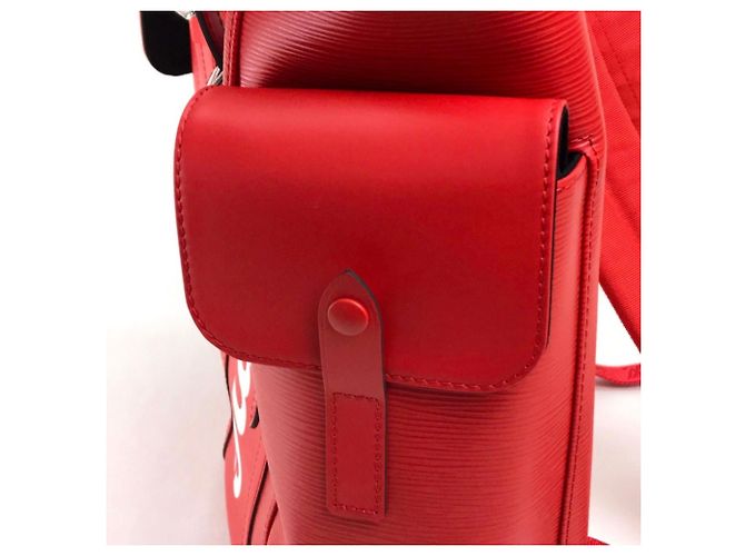Zaino Christopher PM Epi Louis Vuitton x Supreme Rosso - vista 8