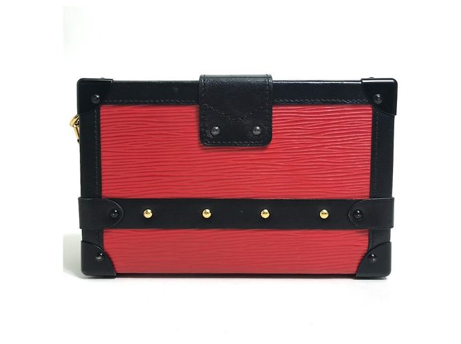 Borsa a Spalla Petite Malle Epi Louis Vuitton Nero Rosso - vista 2
