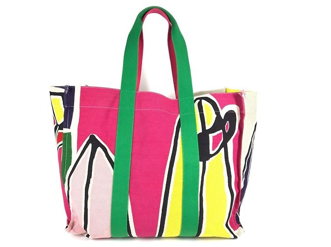 Hermès Mehrfarbige Baumwoll-Tote-Tasche Mehrfarben - Ansicht 2