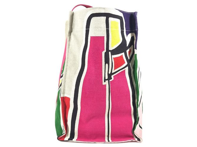 Hermès Mehrfarbige Baumwoll-Tote-Tasche Mehrfarben - Ansicht 3