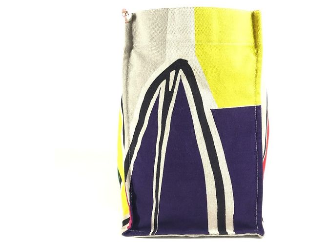 Hermès Mehrfarbige Baumwoll-Tote-Tasche Mehrfarben - Ansicht 4