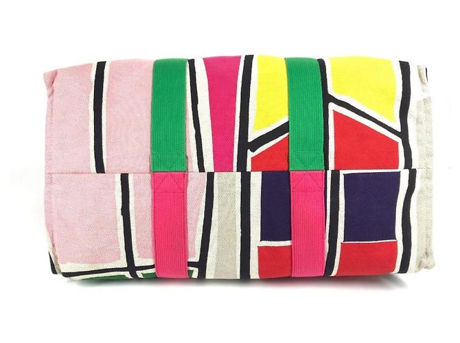 Hermès Mehrfarbige Baumwoll-Tote-Tasche Mehrfarben - Ansicht 5
