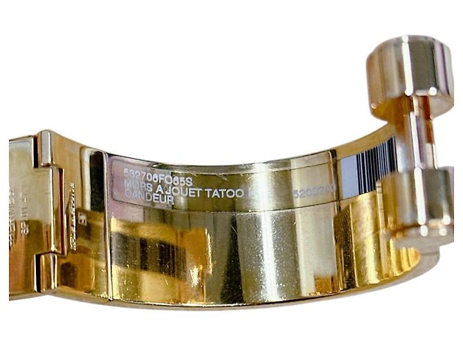 Pulsera Bangle Charnière Hermès Blanco Beige Dorado - vista 10